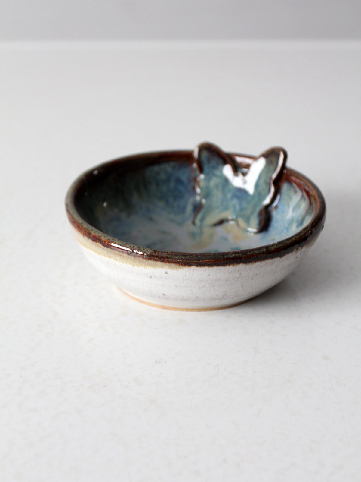 vintage studio pottery butterfly bowl