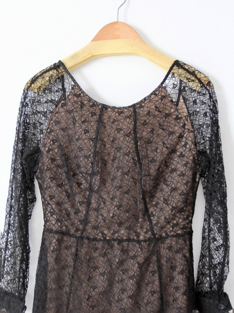 Erdem black lace and silk cocktail dress