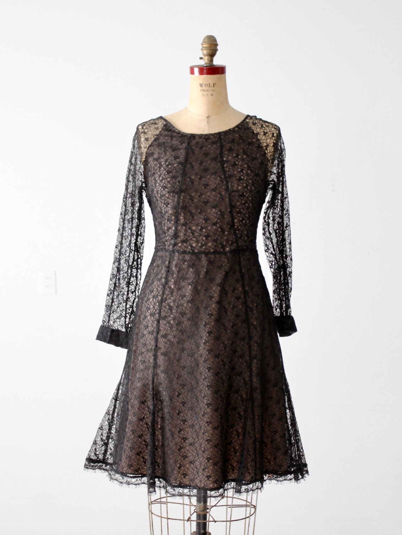 Erdem black lace and silk cocktail dress