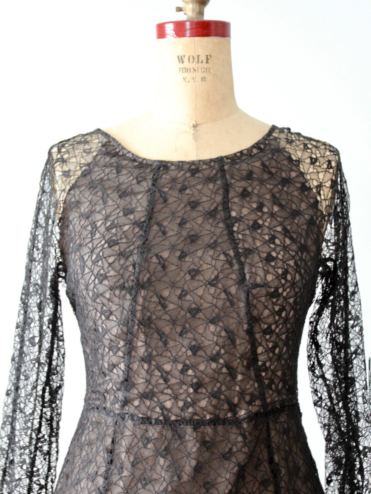 Erdem black lace and silk cocktail dress