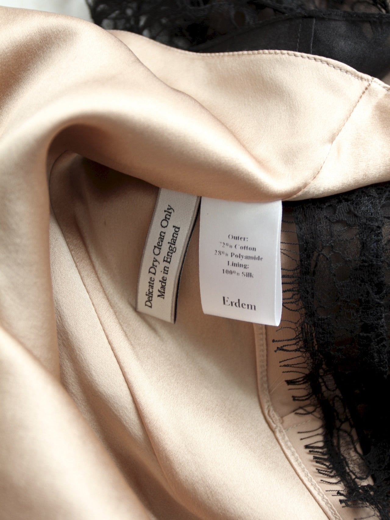 Erdem black lace and silk cocktail dress