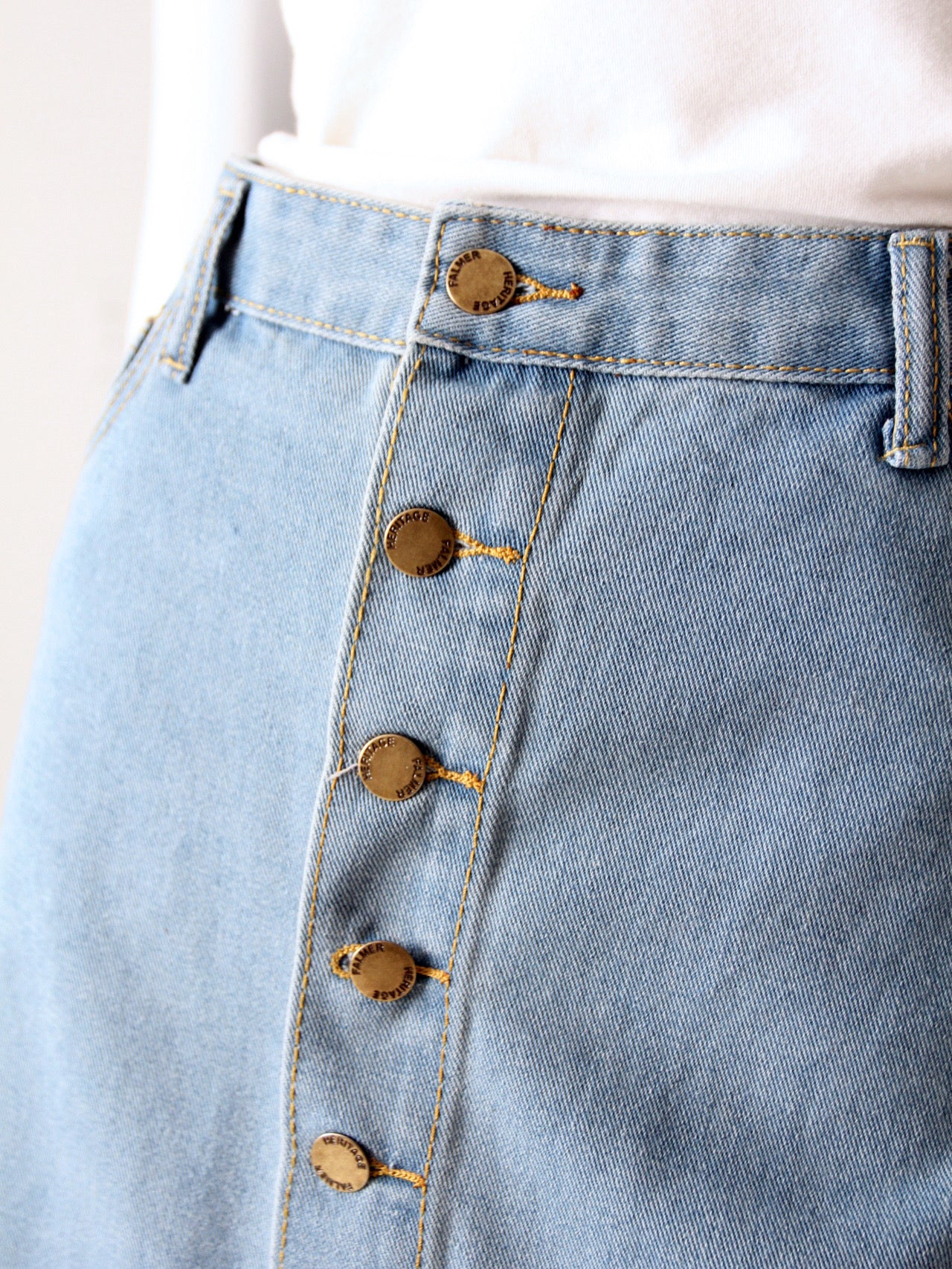 vintage Heritage Falmer button front denim skirt