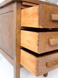 antique oak double pedestal desk