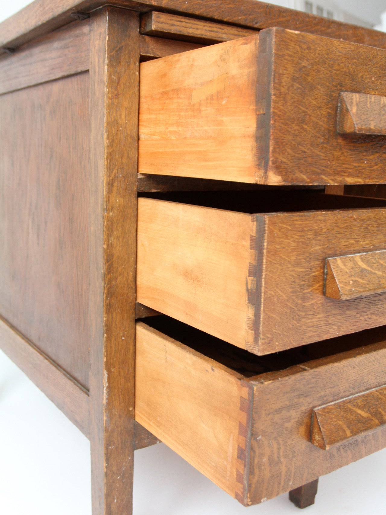 antique oak double pedestal desk