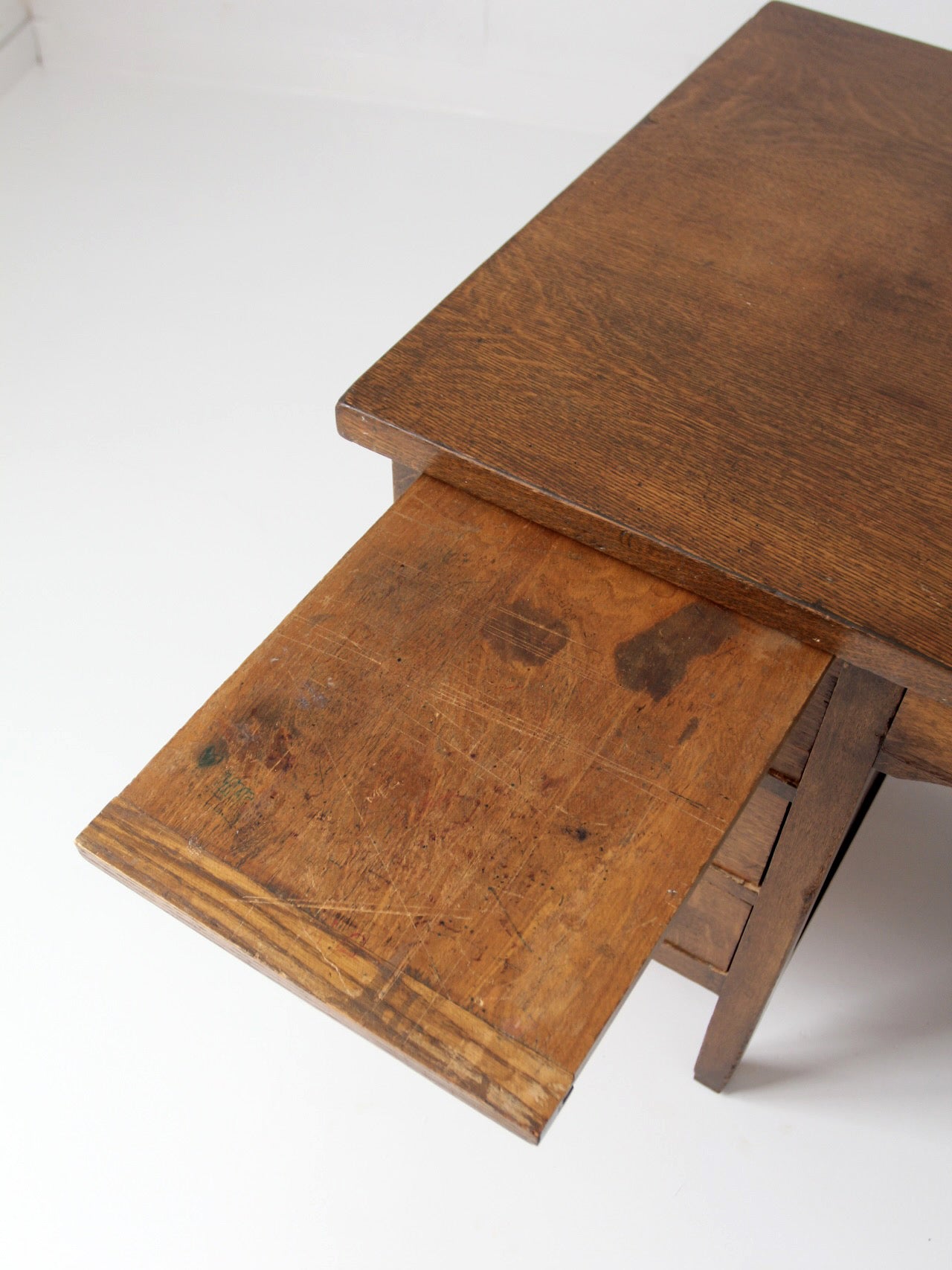 antique oak double pedestal desk