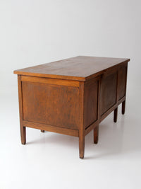 antique oak double pedestal desk