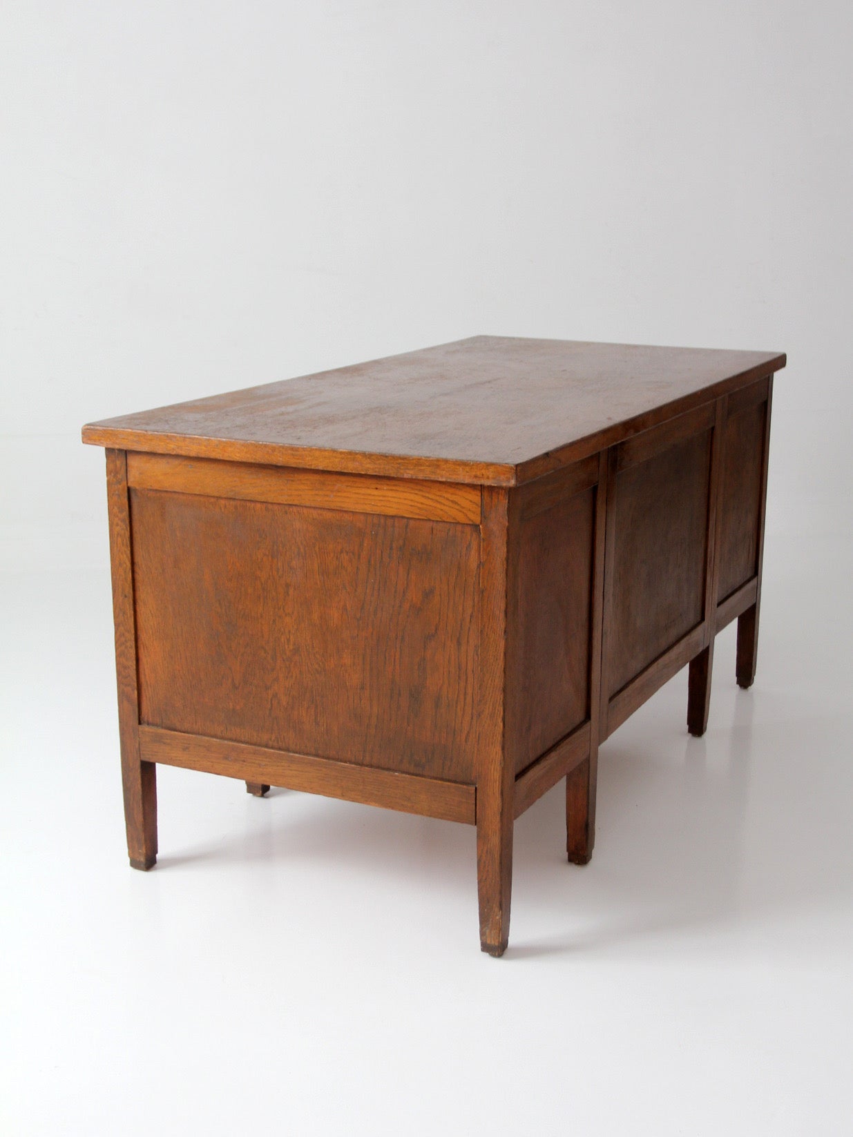 antique oak double pedestal desk