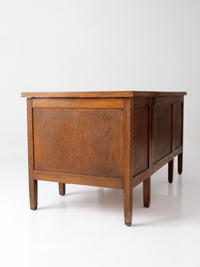 antique oak double pedestal desk