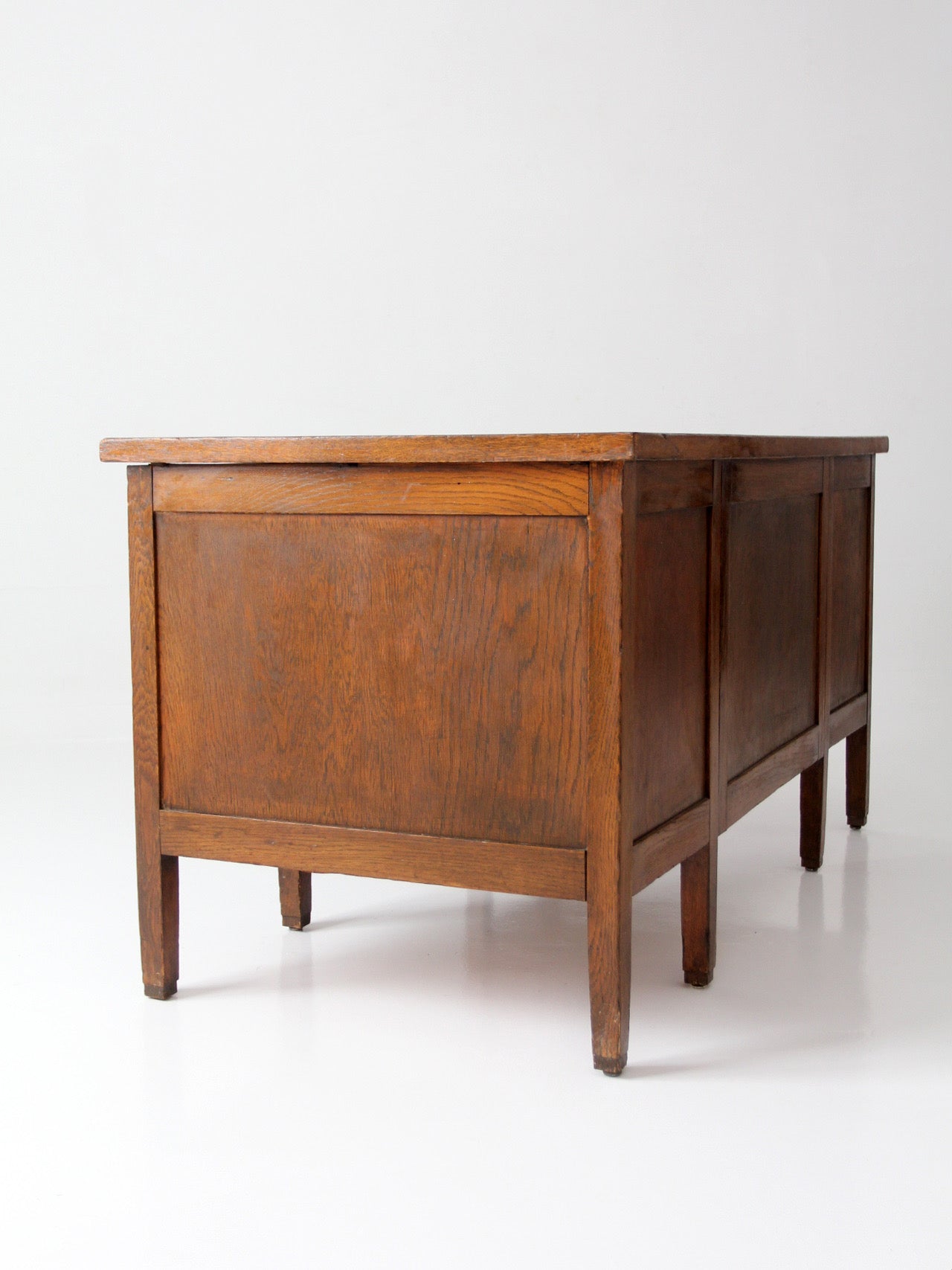 antique oak double pedestal desk
