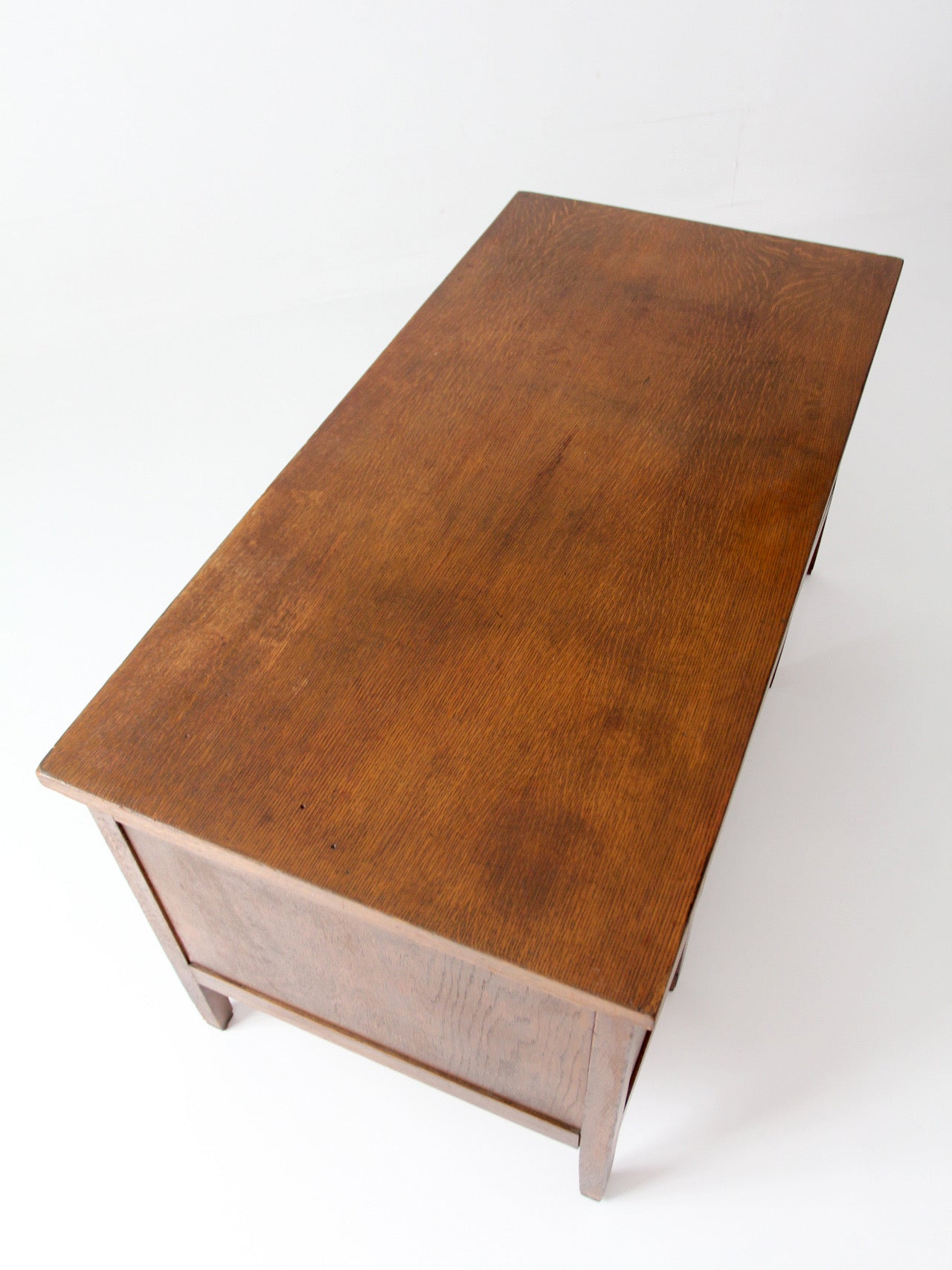 antique oak double pedestal desk