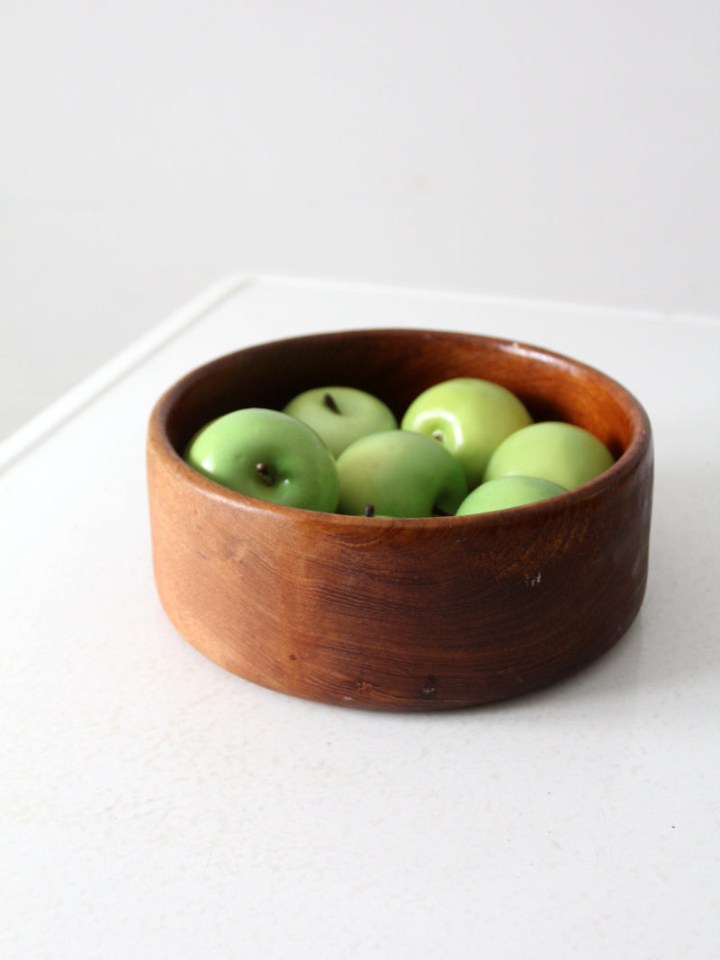 mid century wood serving bowl