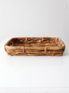 vintage woven rattan tray