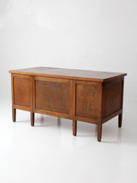 antique oak double pedestal desk