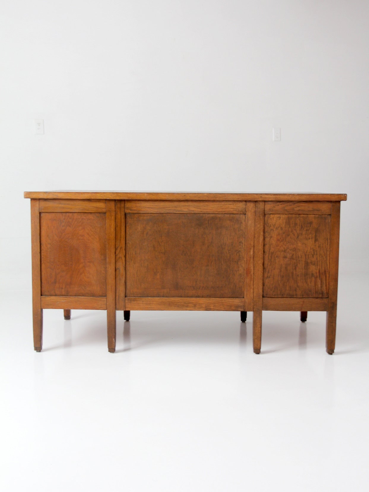 antique oak double pedestal desk