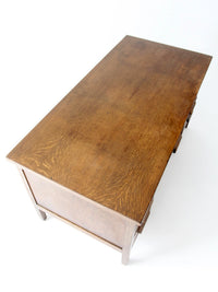 antique oak double pedestal desk