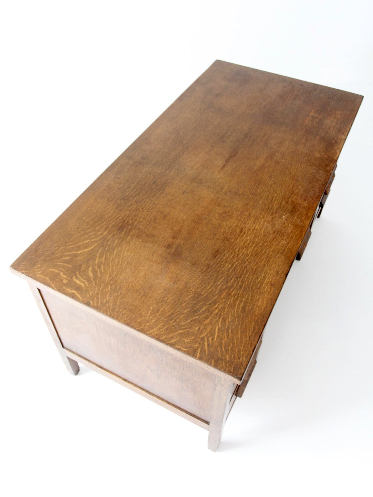 antique oak double pedestal desk