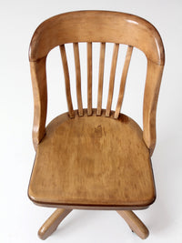 antique Spitzers wood swivel desk chair