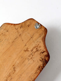 vintage handmade western wood wall organizer with horseshoe