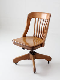 antique Spitzers wood swivel desk chair
