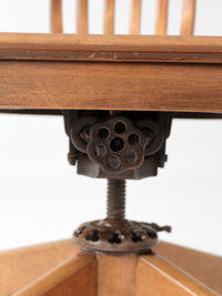 antique Spitzers wood swivel desk chair