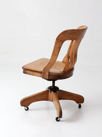 antique Spitzers wood swivel desk chair