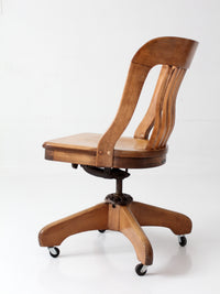 antique Spitzers wood swivel desk chair