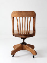 antique Spitzers wood swivel desk chair