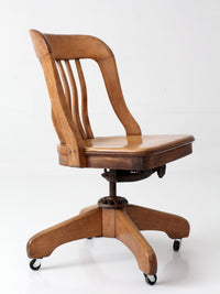 antique Spitzers wood swivel desk chair