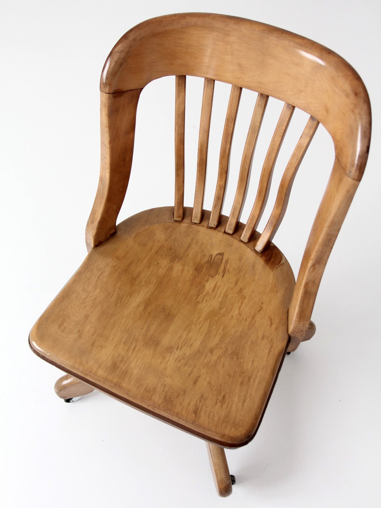 antique Spitzers wood swivel desk chair
