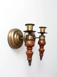 pair of vintage Colonial Revival wood candle wall sconces