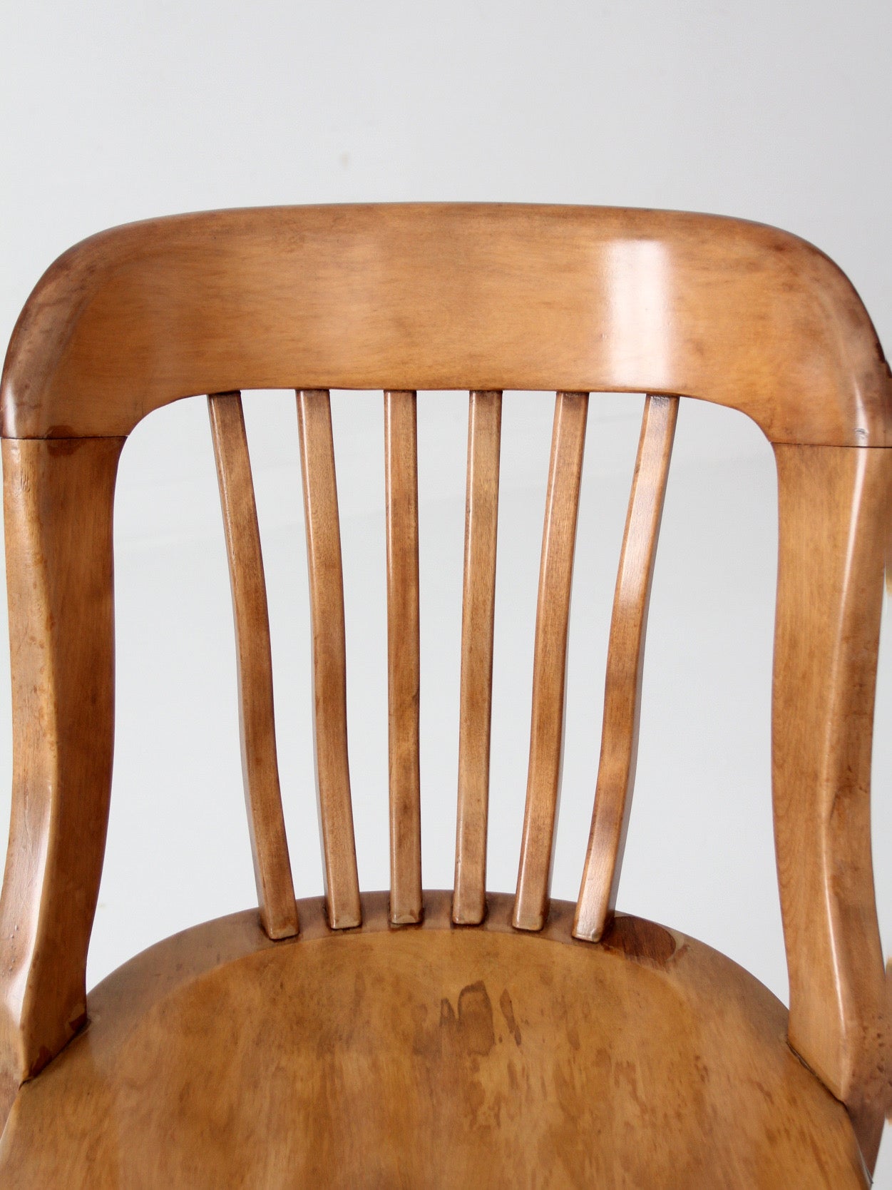 antique Spitzers wood swivel desk chair