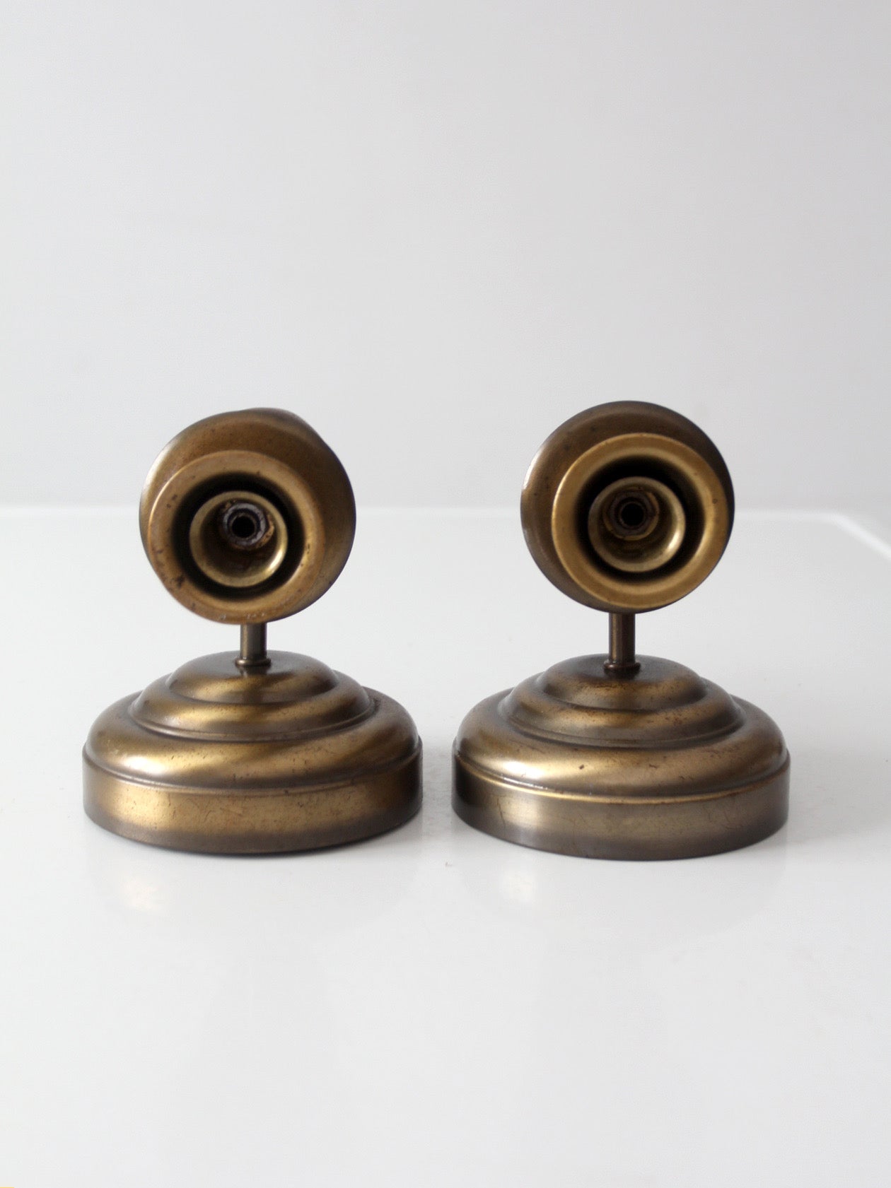 pair of vintage Colonial Revival wood candle wall sconces