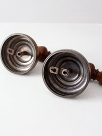 pair of vintage Colonial Revival wood candle wall sconces