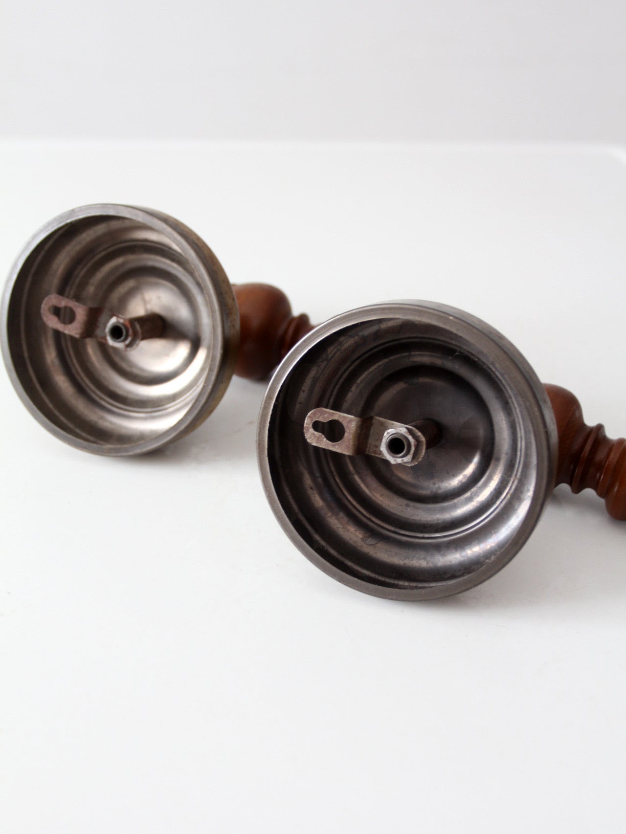pair of vintage Colonial Revival wood candle wall sconces