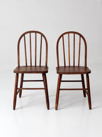 pair of vintage Windsor spindle back chairs