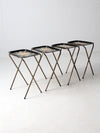 mid century floral tv trays set of 4