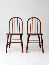 pair of vintage Windsor spindle back chairs