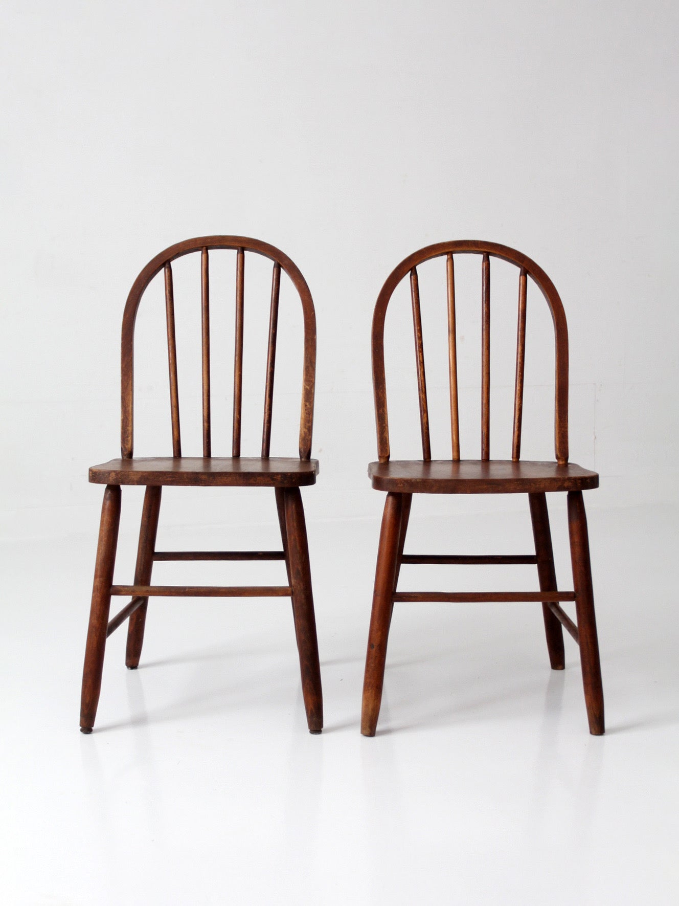 pair of vintage Windsor spindle back chairs