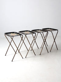 mid century floral tv trays set of 4