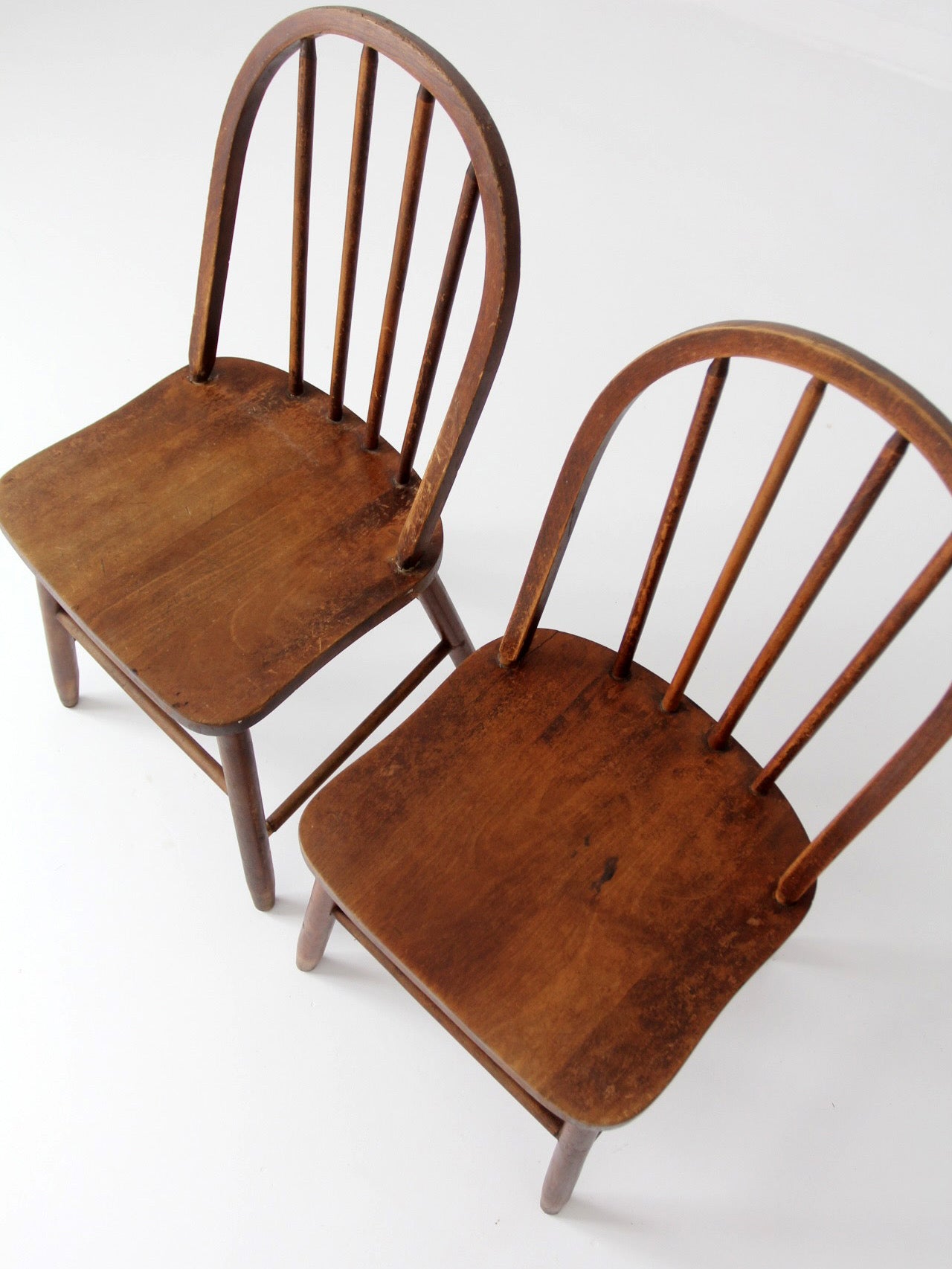 pair of vintage Windsor spindle back chairs