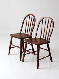 pair of vintage Windsor spindle back chairs