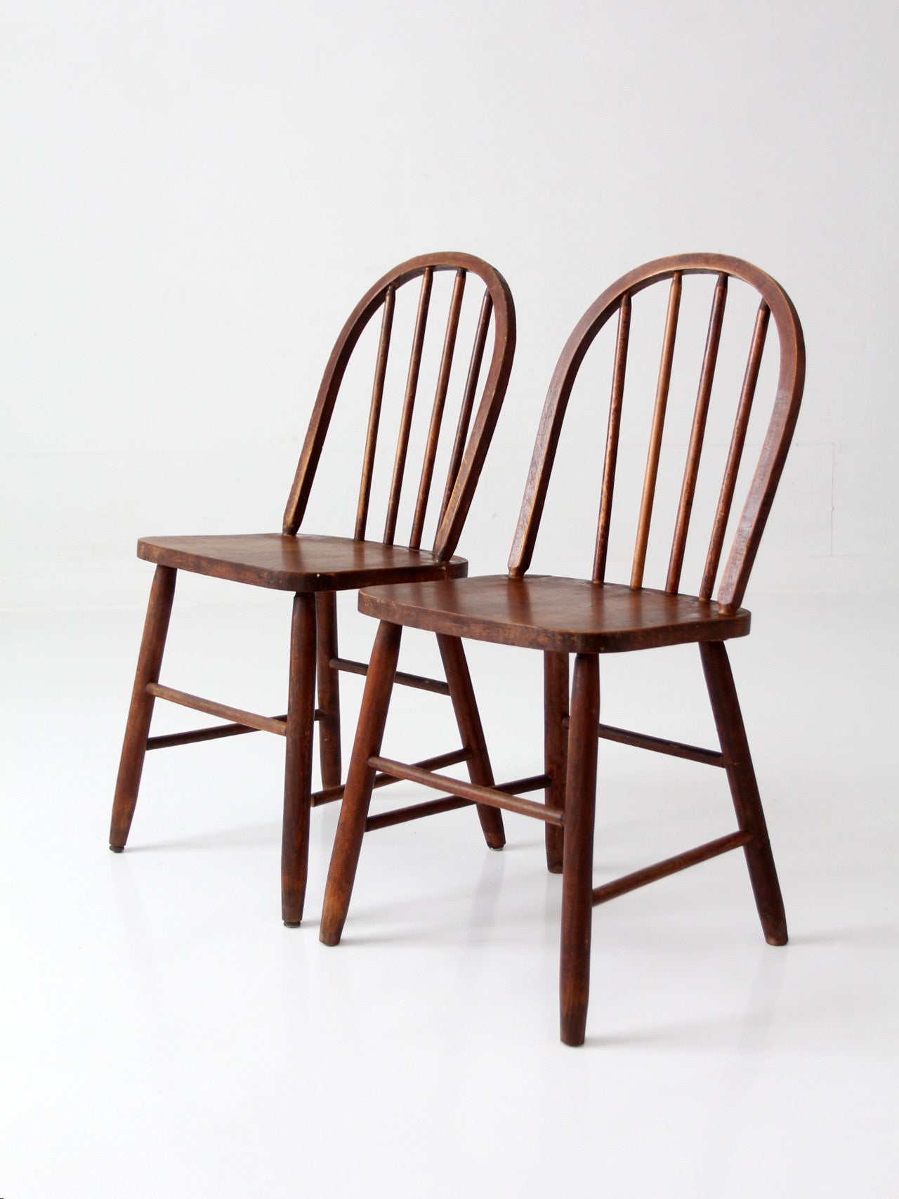 pair of vintage Windsor spindle back chairs