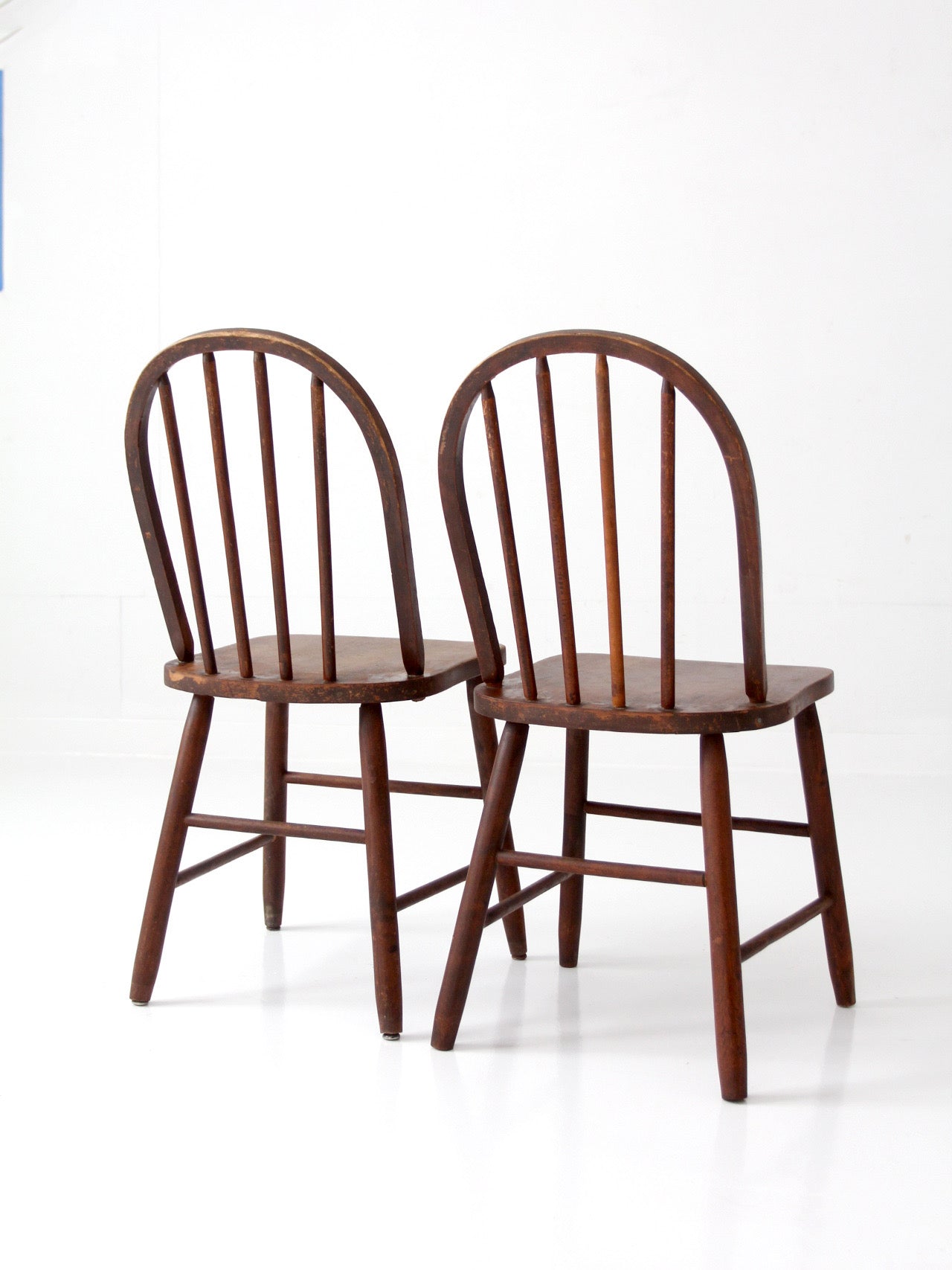 pair of vintage Windsor spindle back chairs