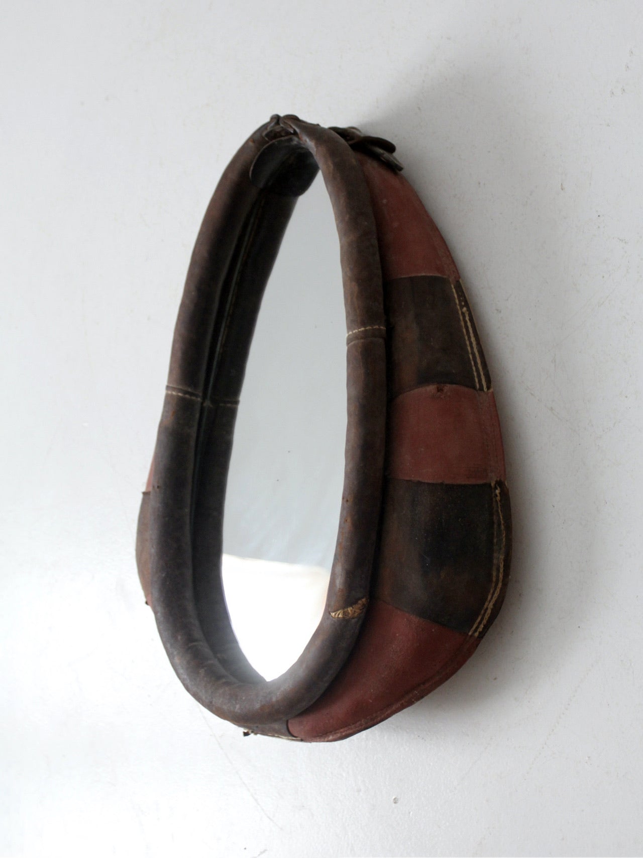 vintage equestrian horse collar mirror