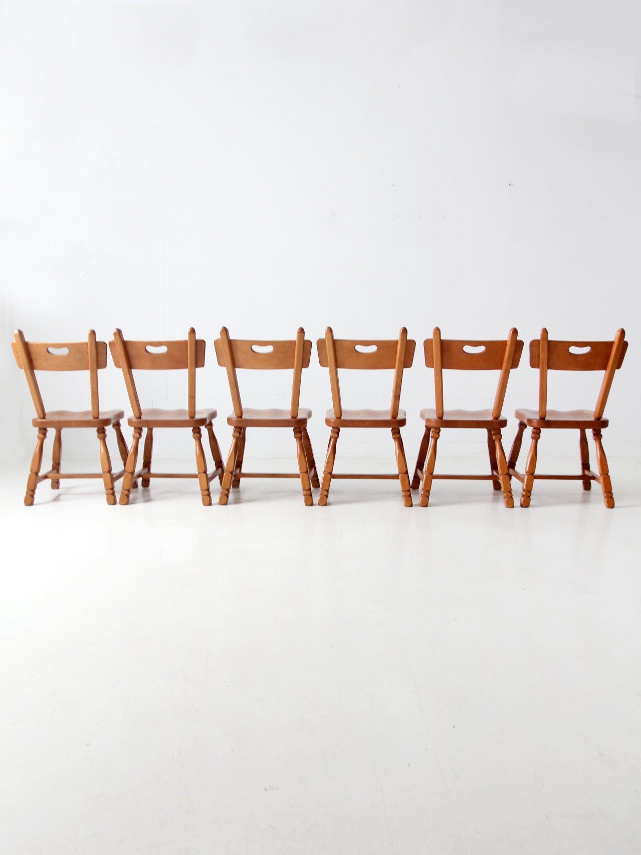 mid-century H. Willett maple dining chairs set of 6