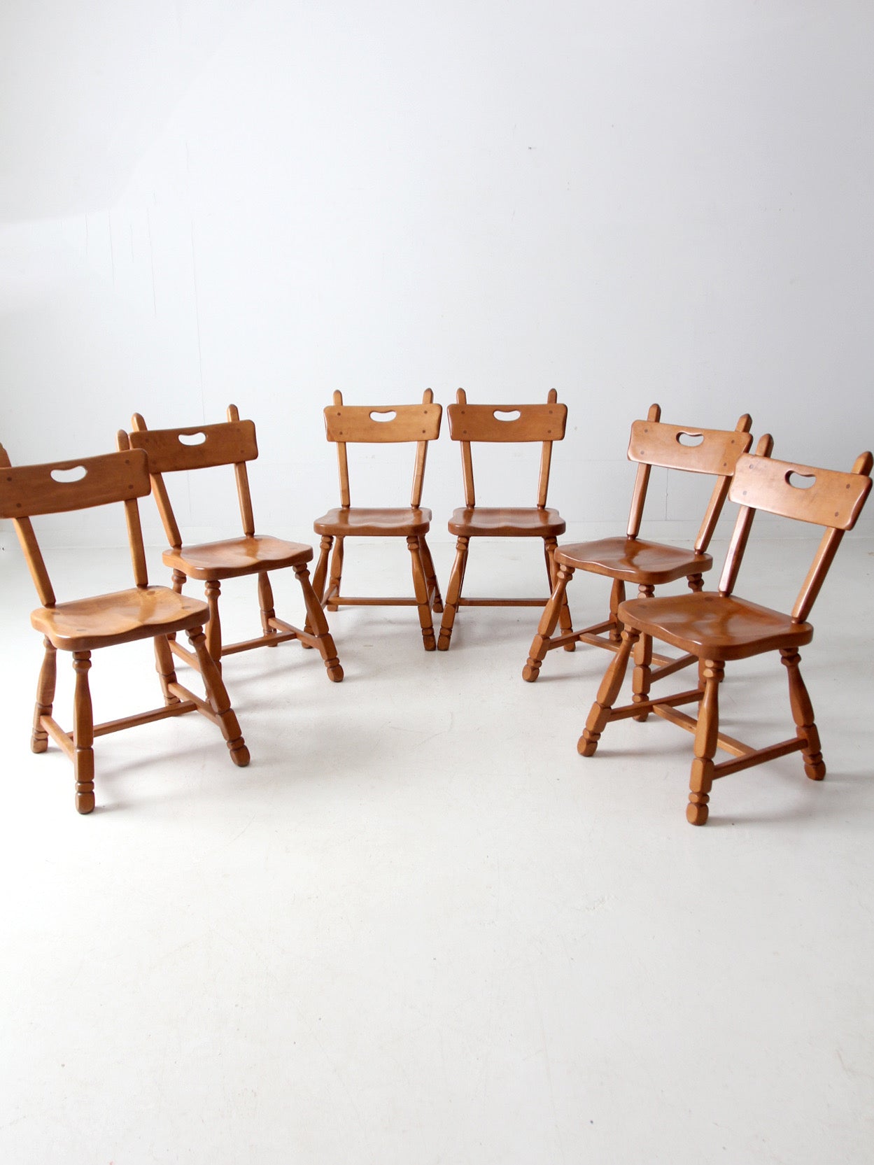mid-century H. Willett maple dining chairs set of 6