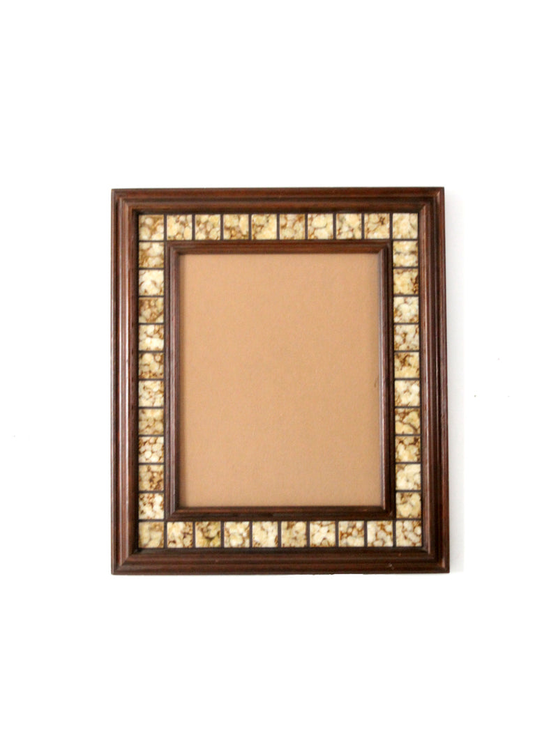 vintage mosaic stone inset picture frame