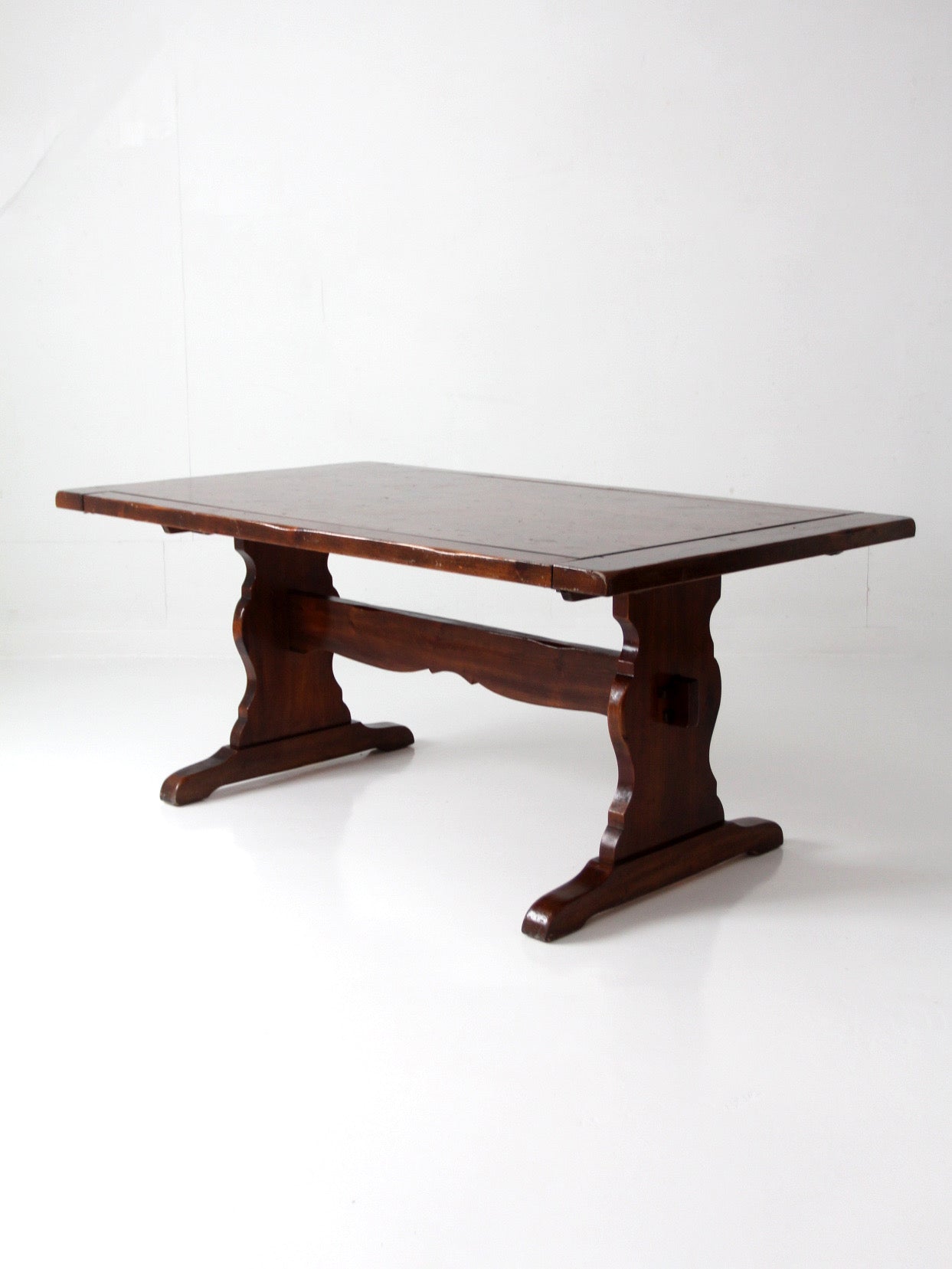 vintage Spanish style trestle dining table
