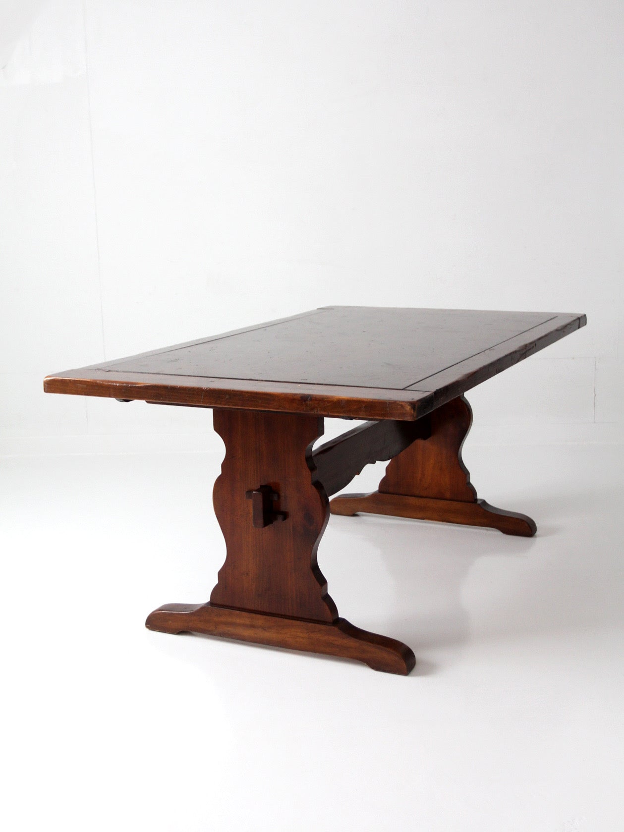 vintage Spanish style trestle dining table