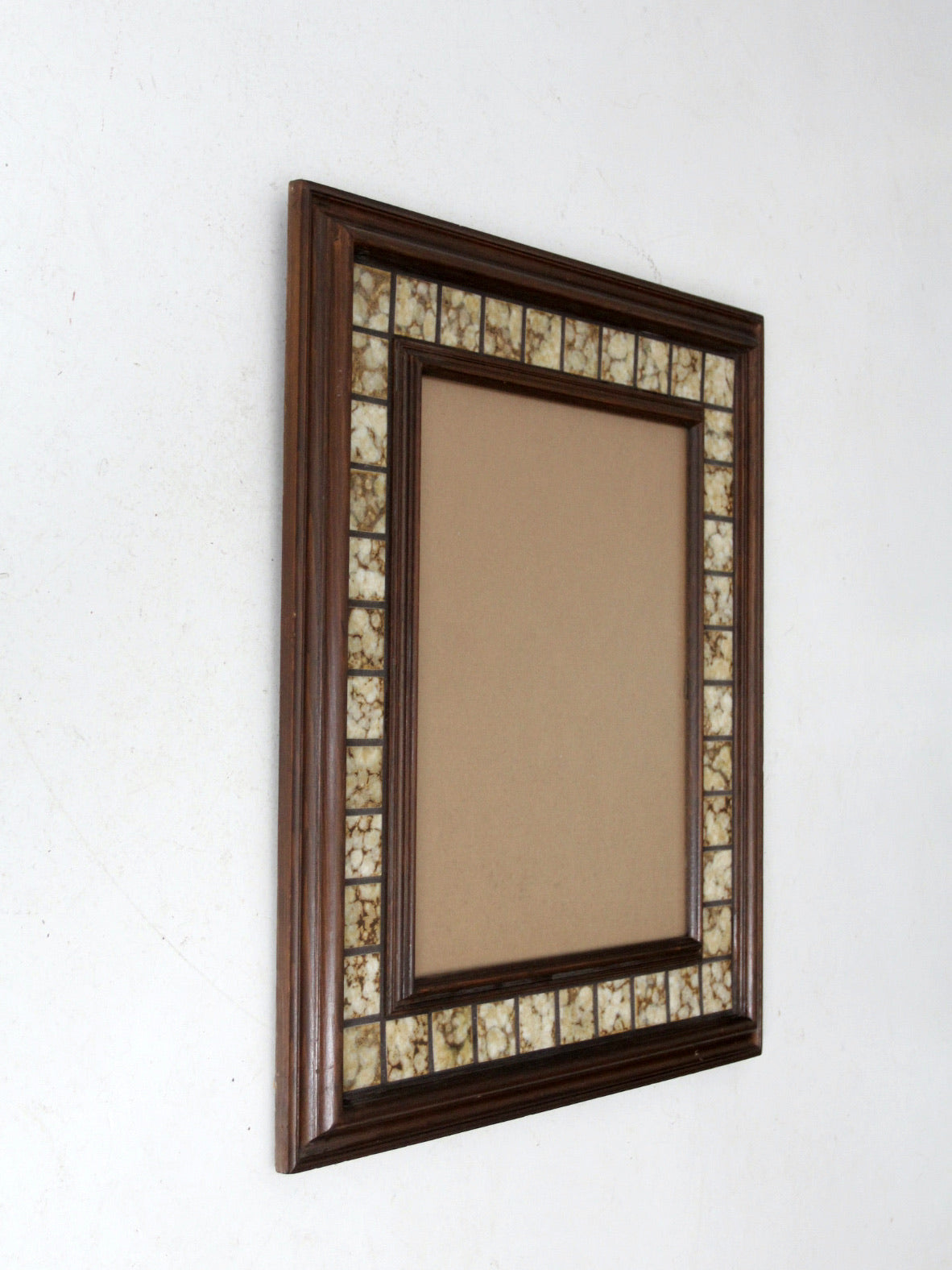 vintage mosaic stone inset picture frame